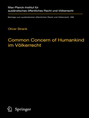 cover image of Common Concern of Humankind im Völkerrecht